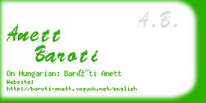 anett baroti business card